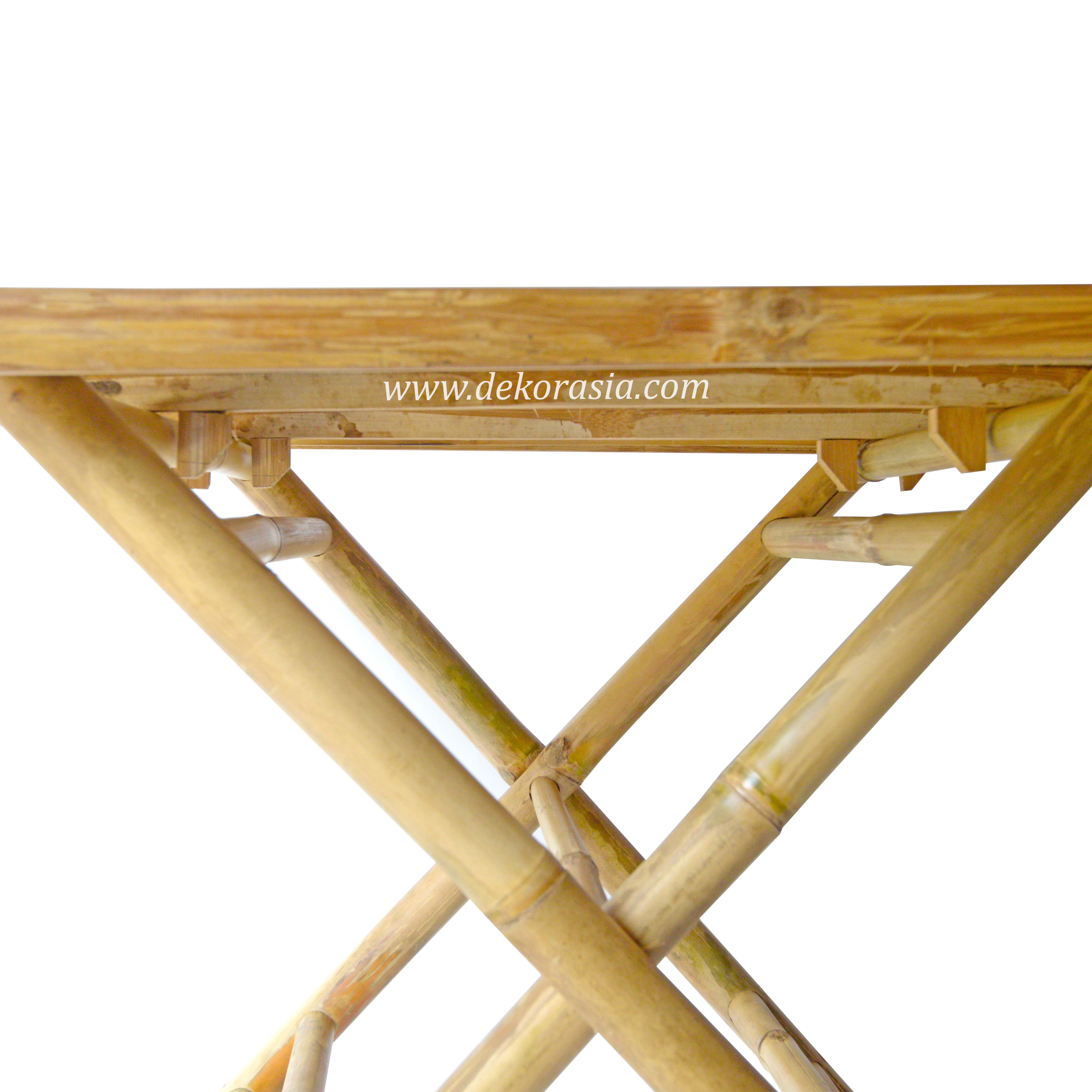 Square Bamboo Table Crossed Legs, Bamboo Knockdown - Bamboo Furniture